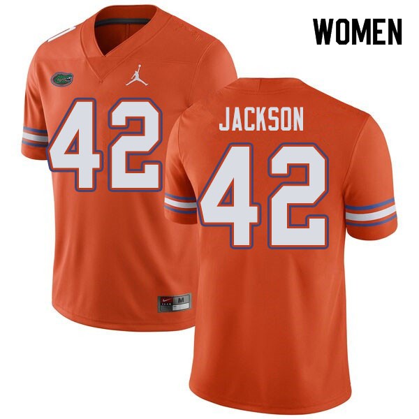 Jordan Brand Women #42 Jaylin Jackson Florida Gators College Football Jerseys Orange